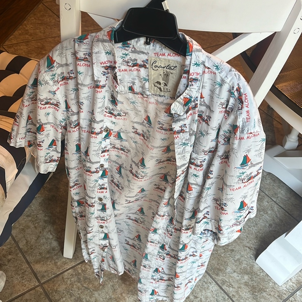 Costal Team Aloha Hawaiian Shirt Size Medium